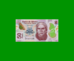 BILLETE DE MEXICO $50,00, POLYMERO, PICK NEW, AÑO 2017, ESTADO SIN CIRCULAR.-