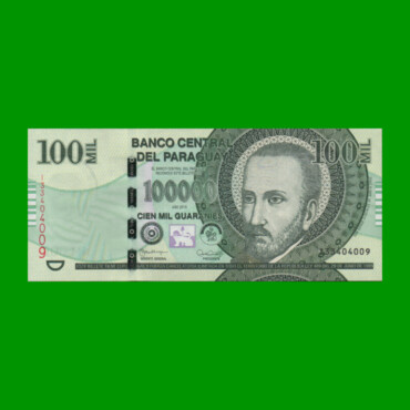 BILLETE DE PARAGUAY 100.000 GUARANIES, PICK 240b, AÑO 2015, ESTADO EXCELENTE+.-