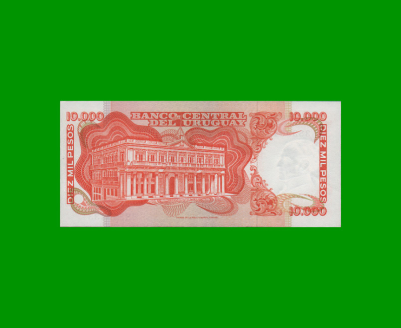 BILLETE DE URUGUAY $10.000, PICK 53b, AÑO 1974, SERIE B, ESTADO SIN CIRCULAR.- - Imagen 2