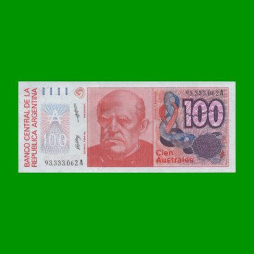 BILLETE DE AUSTRALES, 100 AUSTRALES, BOT 2838, AÑO 1987, ESTADO SIN CIRCULAR.-