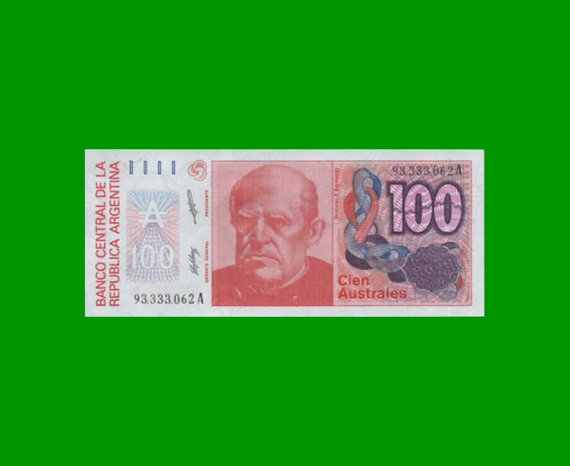 BILLETE DE AUSTRALES, 100 AUSTRALES, BOT 2838, AÑO 1987, ESTADO SIN CIRCULAR.-