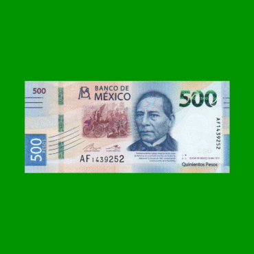 BILLETE DE MEXICO $500,00 PICK NEW, AÑO 2017, ESTADO SIN CIRCULAR.-