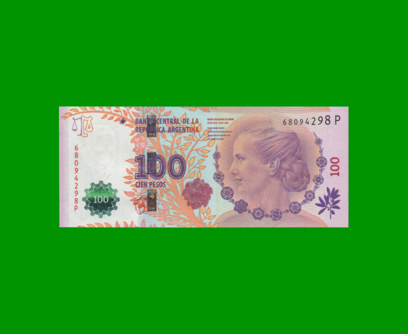 PESOS 3er DISEÑO $100,00, BOT 4322, AÑO 2015, ESTADO SIN CIRCULAR.-