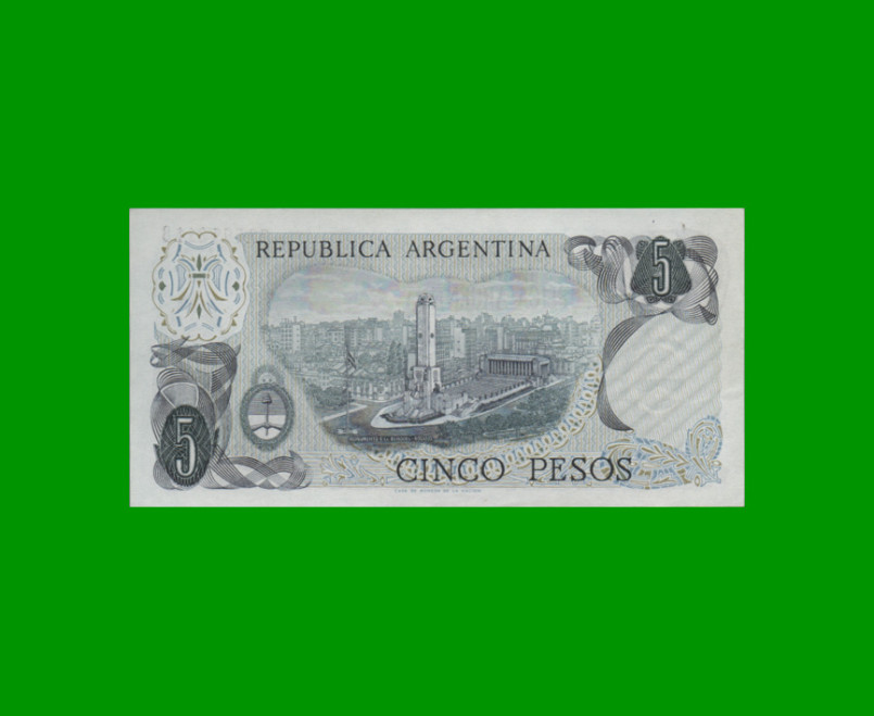 PESOS LEY 18.188 $5,00, BOT 2331, AÑO 1975, ESTADO EXCELENTE.- - Imagen 2