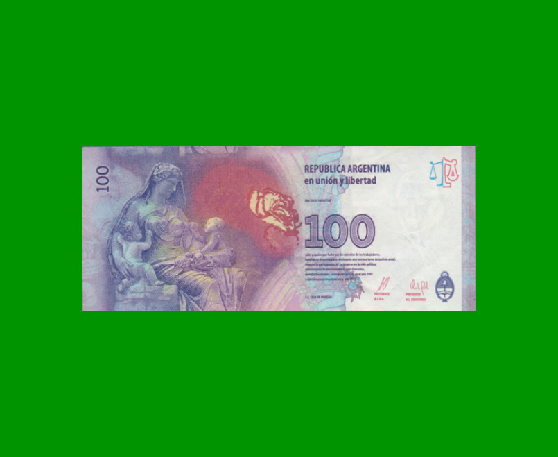 PESOS 3er DISEÑO $100,00, BOT 4323, AÑO 2015, ESTADO EXCELENTE.- - Imagen 2