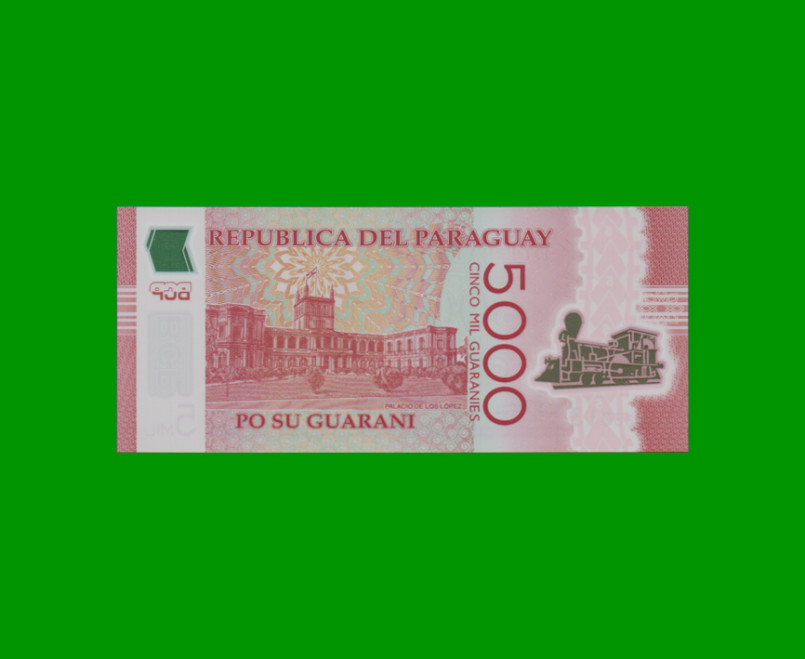 BILLETE DE PARAGUAY 5.000 GUARANIES POLYMERO, PICK 234c, AÑO 2017, ESTADO SIN CIRCULAR.- - Imagen 2