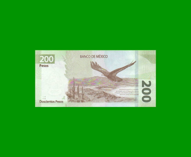 BILLETE DE MEXICO $200,00 PICK NEW, AÑO 2019, ESTADO SIN CIRCULAR.- - Imagen 2