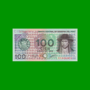 BILLETE DE PERU 100 SOLES, PICK 114, AÑO 1976, ESTADO SIN CIRCULAR.-