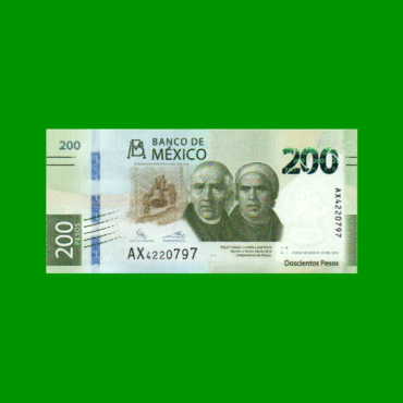 BILLETE DE MEXICO $200,00 PICK NEW, AÑO 2019, ESTADO SIN CIRCULAR.-