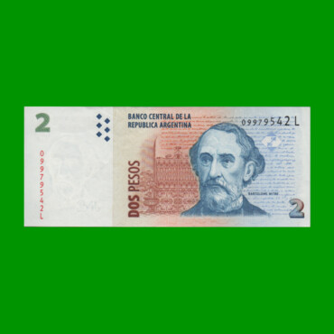 PESOS CONVERTIBLES 2do DISEÑO $2,00, BOT 3241, AÑO 2012, ESTADO EXCELENTE.-