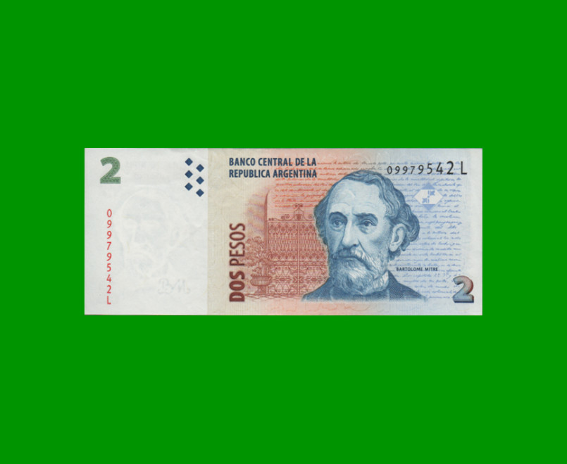 PESOS CONVERTIBLES 2do DISEÑO $2,00, BOT 3241, AÑO 2012, ESTADO EXCELENTE.-