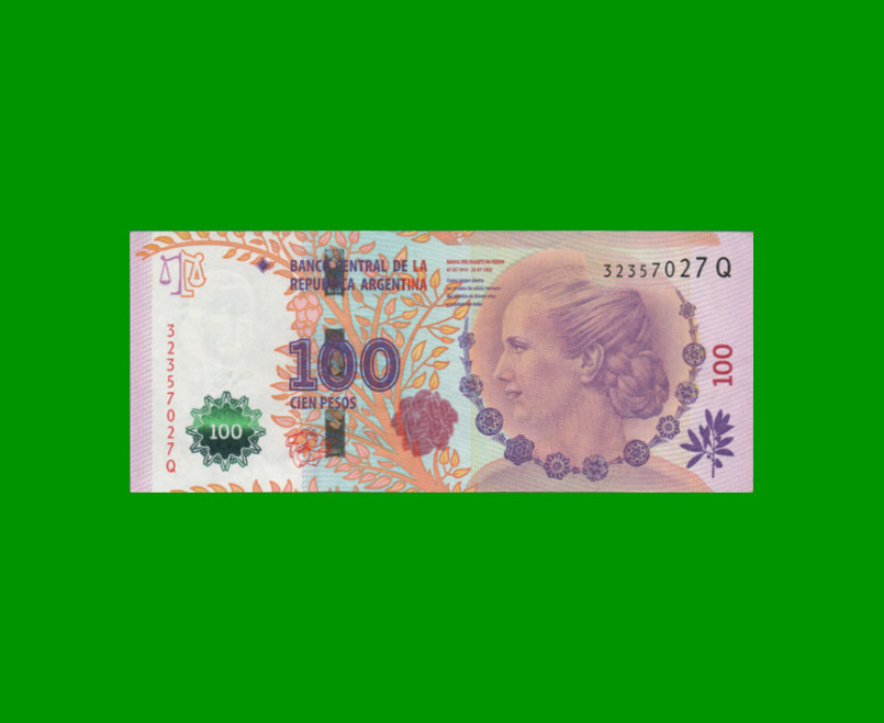 PESOS 3er DISEÑO $100,00, BOT 4323, AÑO 2015, ESTADO EXCELENTE.-