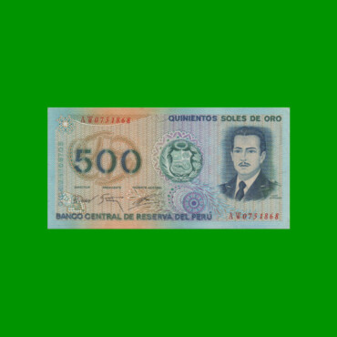 BILLETE DE PERU 500 SOLES, PICK 115, AÑO 1976, ESTADO MUY BUENO