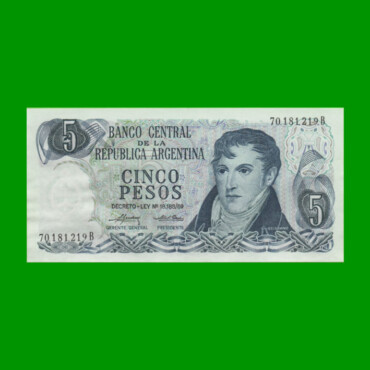 PESOS LEY 18.188 $5,00, BOT 2331, AÑO 1975, ESTADO SIN CIRCULAR.-