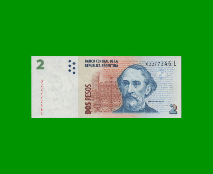 PESOS CONVERTIBLES 2do DISEÑO $2,00, BOT 3241, AÑO 2012, ESTADO EXCELENTE+.-