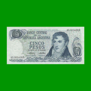 PESOS LEY 18.188 $5,00, BOT 2331a, AÑO 1975, ESTADO EXCELENTE.-