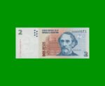 PESOS CONVERTIBLES 2do DISEÑO $2,00, BOT 3241, AÑO 2012, ESTADO SIN CIRCULAR.-
