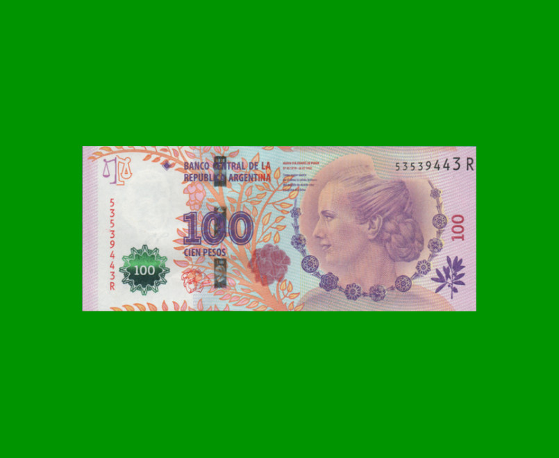 PESOS 3er DISEÑO $100,00, BOT 4324, AÑO 2015, ESTADO SIN CIRCULAR.-