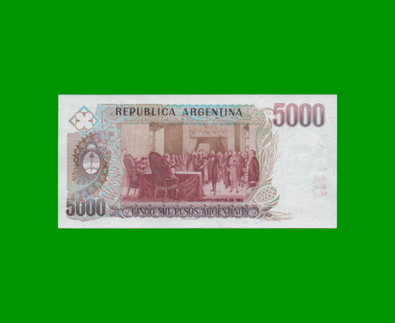 PESOS ARGENTINOS $5.000,00, BOT 2639, AÑO 1985, ESTADO EXCELENTE+ .- - Imagen 2