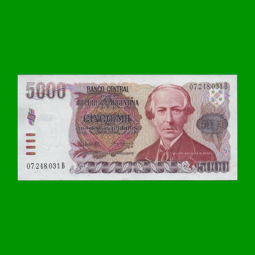 PESOS ARGENTINOS $5.000,00, BOT 2639, AÑO 1985, ESTADO EXCELENTE+ .-