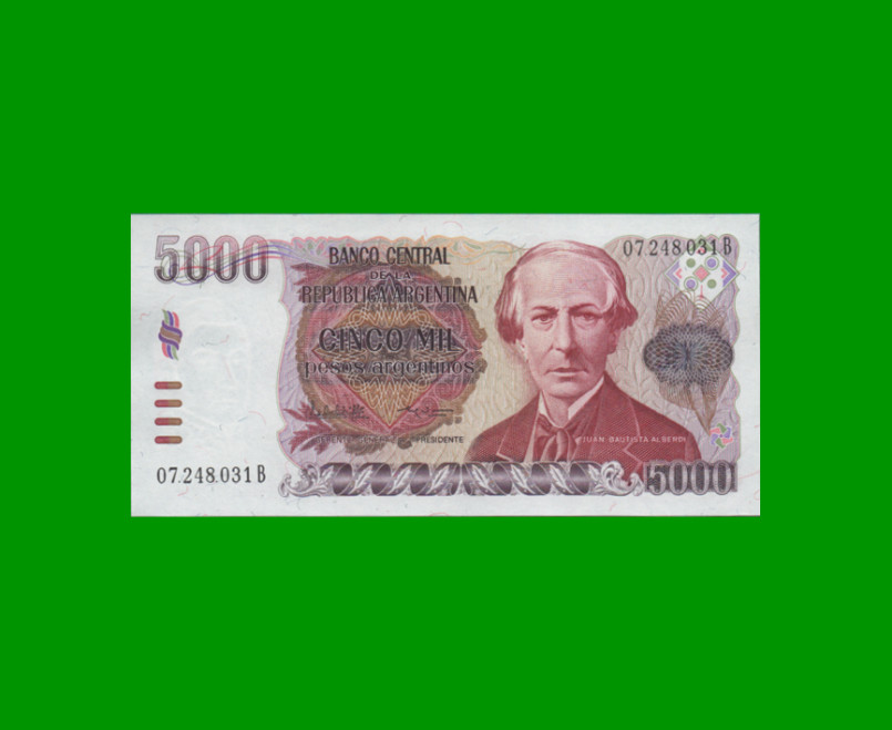 PESOS ARGENTINOS $5.000,00, BOT 2639, AÑO 1985, ESTADO EXCELENTE+ .-