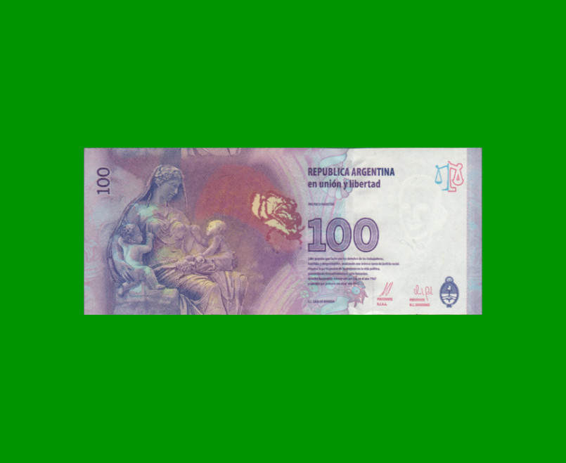 PESOS 3er DISEÑO $100,00, BOT 4325, AÑO 2015, ESTADO EXCELENTE.- - Imagen 2