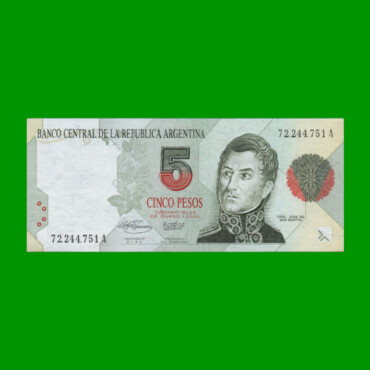 PESOS CONVERTIBLES 1er DISEÑO $5,00, BOT 3027, AÑO 1993, ESTADO EXCELENTE+.-