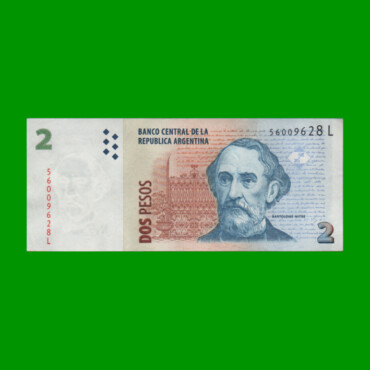 PESOS CONVERTIBLES 2do DISEÑO $2,00, BOT 3242, AÑO 2013, ESTADO EXCELENTE.-