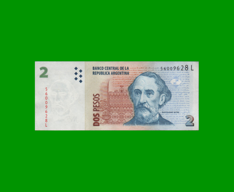 PESOS CONVERTIBLES 2do DISEÑO $2,00, BOT 3242, AÑO 2013, ESTADO EXCELENTE.-