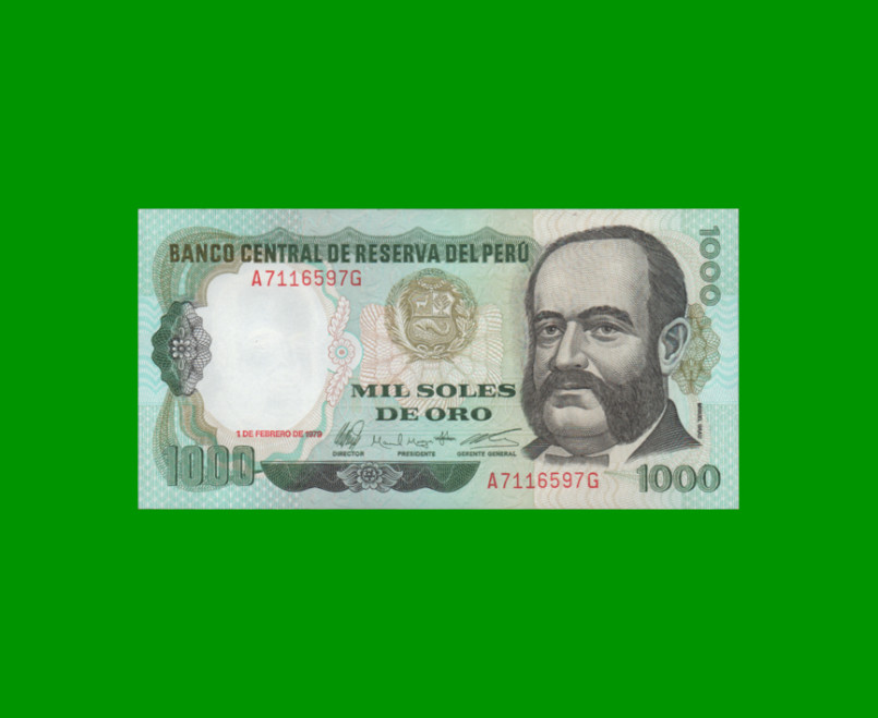 BILLETE DE PERU 1.000 SOLES, PICK 118, AÑO 1979, ESTADO SIN CIRCULAR.-