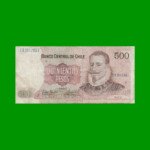 BILLETE DE CHILE $ 500,00, PICK 153b, AÑO 1990, ESTADO MUY BUENO- .-