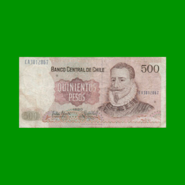 BILLETE DE CHILE $ 100,00, PICK 153b, AÑO 1990, ESTADO MUY BUENO- .-