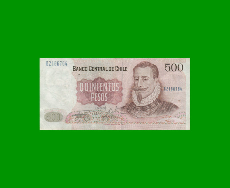 BILLETE DE CHILE $ 100,00, PICK 153b, AÑO 1986, ESTADO MUY BUENO.-