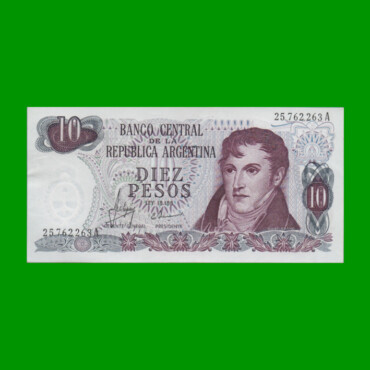 PESOS LEY 18.188 $10,00, BOT 2334, AÑO 1970, ESTADO EXCELENTE.-