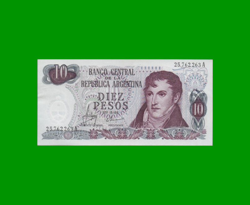 PESOS LEY 18.188 $10,00, BOT 2334, AÑO 1970, ESTADO EXCELENTE.-