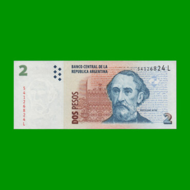 PESOS CONVERTIBLES 2do DISEÑO $2,00, BOT 3242, AÑO 2013, ESTADO EXCELENTE+.-