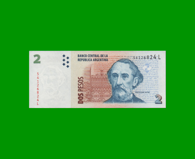 PESOS CONVERTIBLES 2do DISEÑO $2,00, BOT 3242, AÑO 2013, ESTADO EXCELENTE+.-