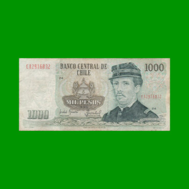 BILLETE DE CHILE $ 1.000,00, PICK 154c, AÑO 1990, ESTADO MUY BUENO- .-