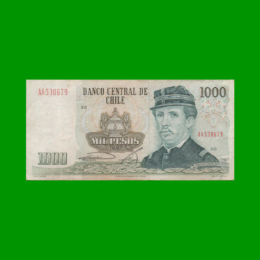 BILLETE DE CHILE $ 1.000,00, PICK 154c, AÑO 1987, ESTADO MUY BUENO.-
