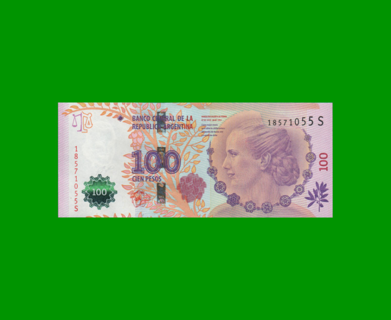 PESOS 3er DISEÑO $100,00, BOT 4325, AÑO 2015, ESTADO SIN CIRCULAR.-