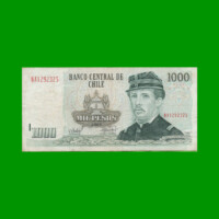 BILLETE DE CHILE $ 1.000,00, PICK 154g, AÑO 2007, ESTADO MUY BUENO- .-