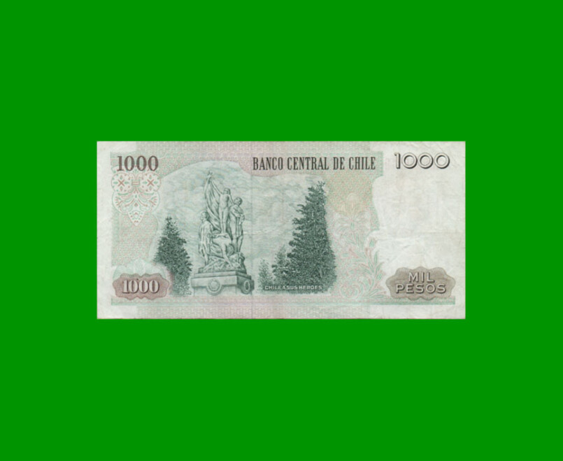 BILLETE DE CHILE $ 1.000,00, PICK 154g, AÑO 2006, ESTADO MUY BUENO.- - Imagen 2