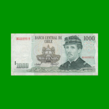 BILLETE DE CHILE $ 1.000,00, PICK 154g, AÑO 2006, ESTADO MUY BUENO.-