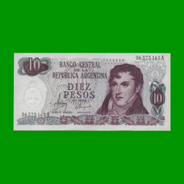 PESOS LEY 18.188 $10,00, BOT 2335, AÑO 1971, ESTADO EXCELENTE.-
