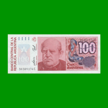 BILLETE DE AUSTRALES, 100 AUSTRALES, BOT 2845, AÑO 1989, ESTADO EXCELENTE+.-