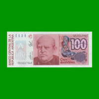 BILLETE DE AUSTRALES, 100 AUSTRALES, BOT 2845, AÑO 1989, ESTADO SIN CIRCULAR.-