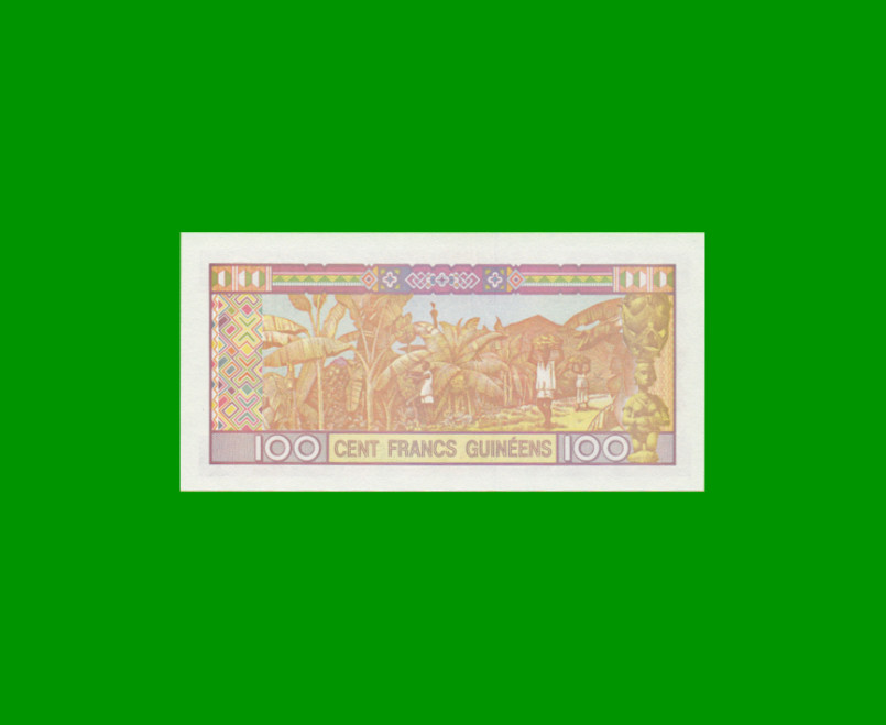 BILLETE DE GUINEA 100 FRANCOS, PICK 35b, AÑO 2012 ESTADO SIN CIRCULAR.- - Imagen 2