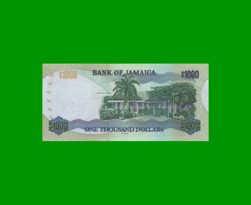 BILLETE DE JAMAICA 1.000 DOLARES PICK 86f, AÑO 2008 ESTADO SIN CIRCULAR.- - Imagen 2