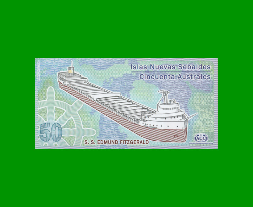 BILLETE DE ISLAS SEBALDES O SEBALDINAS (ISLAS JASON) 50 AUSTRALES FANTASIA (POLYMERO) ESTADO SIN CIRCULAR.- - Imagen 2