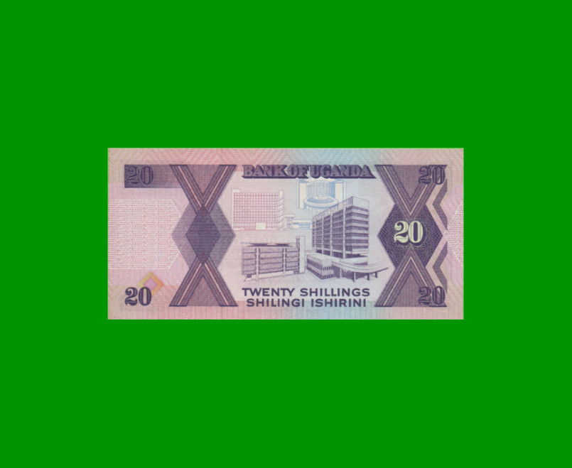 BILLETE DE UGANDA 20 SHILLINGS, PICK 29b, AÑO 1988 ESTADO SIN CIRCULAR.- - Imagen 2